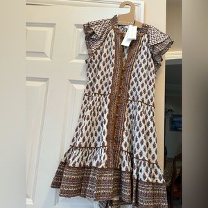 Veronica Beard Amoura dress - coton -color cream multi -size 6 - Brand new 478$